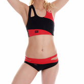 Split Micro Shorts - Black / Red